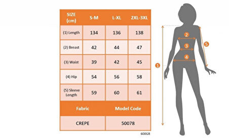 ModaSize Kadın Uzun Kollu Kruvaze Yaka Yandan Bağlamalı Krep Tam Boy Elbise