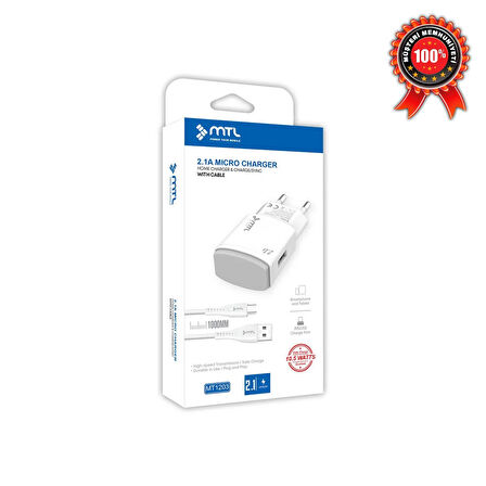 Micro USB Ev Tipi Şarj Seti 2.1 Amper 10.5W MT-A1203