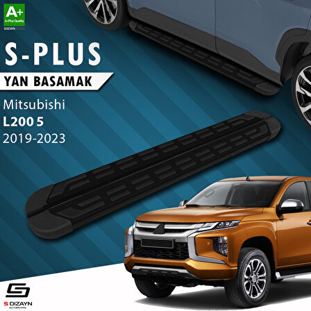 S-Dizayn Mitsubishi L200 5 Makyajlı S-Plus Siyah Yan Basamak 203 Cm 2019-2023 A+ Kalite