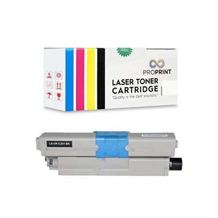 Proprint Oki C301 44973544 Siyah Muadil Toner 2200 Sayfa MC342Dnw