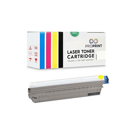 Proprint Oki C822 44844625 Sarı Muadil Toner 7300 Sayfa C822N