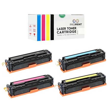 Proprint Canon LBP-631CW LBP-633CDW CRG-067 Çipsiz Muadil Toner Seti CMYK 1250 Sayfa