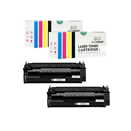 Proprint HP 26X-CF226X M402DW M402N M426DW Siyah Muadil Toner 2 Adet 9000 Sayfa
