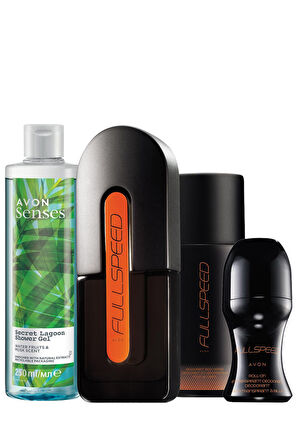 Full Speed Erkek Parfüm Deodorant Rollon Ve Duş Jeli Dörtlü Paket