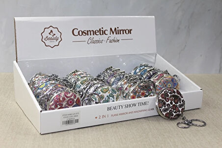 Taşlı El Aynası Anahtarlık Alk3773