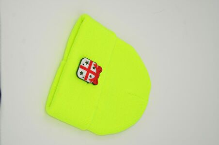 Mottomia Trend Neon Sarı Yılbaşı Hediye Paketi Figürlü Unisex Kadın/Erkek Hediyelik Bere