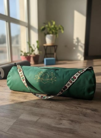 Su Geçirmez Lotus Baskılı Mat Taşıma Çantası YogaFitness Antrenman Çantası 2 Adet Mat ToplamaLastiği