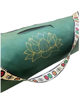 Su Geçirmez Lotus Baskılı Mat Taşıma Çantası YogaFitness Antrenman Çantası 2 Adet Mat ToplamaLastiği