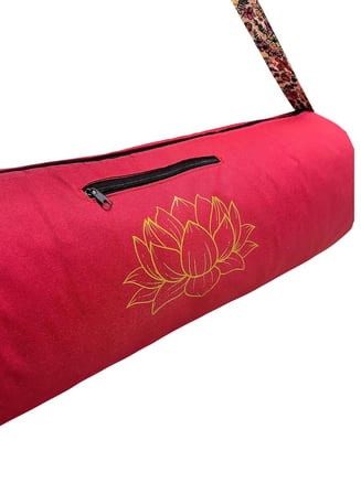 Su Geçirmez Lotus Baskılı Mat Taşıma Çantası YogaFitness Antrenman Çantası 2 Adet Mat ToplamaLastiği