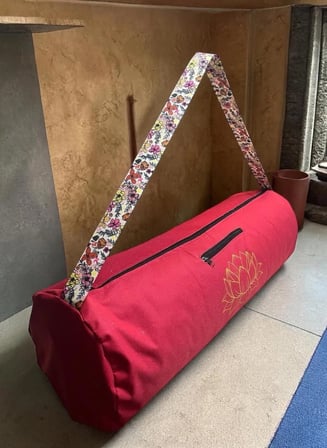 Su Geçirmez Lotus Baskılı Mat Taşıma Çantası YogaFitness Antrenman Çantası 2 Adet Mat ToplamaLastiği