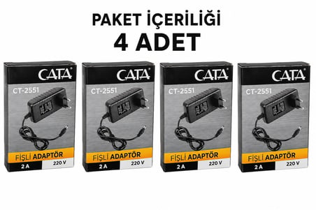 Cata CT-2551 Adaptör 220V 2A 4'lü Paket