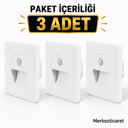 CT-5170 1W Sensörlü Koridor Armatürü Beyaz Renk 30 Lumen 3 Adet