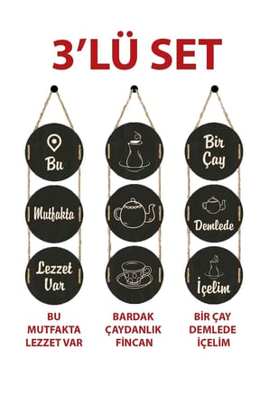 MUTFAKTA LEZZET VAR BARDAK ÇAYDANLIK FİNCAN BİR ÇAY DEMLEDE İÇELİM DEKORATİF DUVAR SÜSÜ DEKORATİF