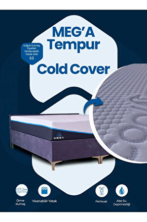Meg'a Tempur Cold Cover Yatak Pedi&şiltesi Fermuarlı Yıkanabilir Yatak Kılıfı