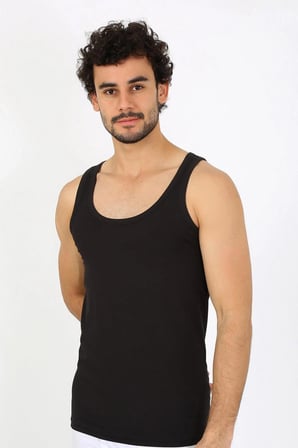 Erkek Penye Siyah Atlet -MİRAYLİFE