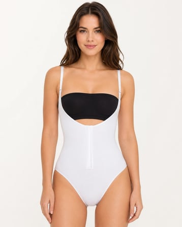 Kadın Beyaz Rengi Agraflı Göğüs Açık Body Korse -MİRAYLİFE