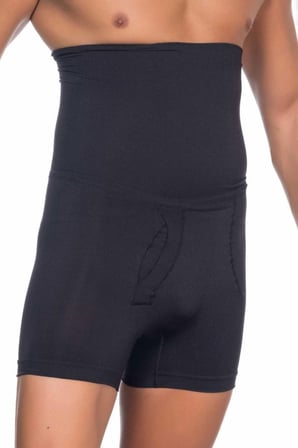 Erkek Boxer Korse - Dikişsiz Toparlayıcı Yüksek Bel Çift Katlı, Siyah -MİRAYLİFE