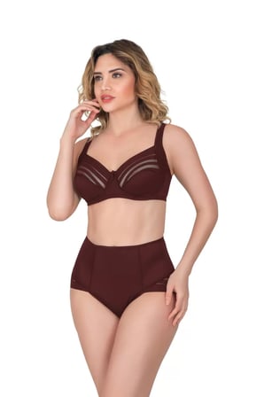 Bordo Yan Destekli Toparlayıcı Balenli Sütyen -MİRAYLİFE