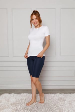 Microfiber Diz Üstü Tayt Lacivert -MİRAYLİFE