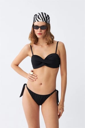 Kadın Straplez Siyah Bikini Takımı -MİRAYLİFE