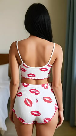 Kiss Mood Dudak Desenli Şortlu Pijama Takımı -MİRAYLİFE