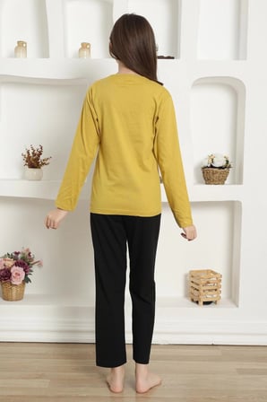 Kız Çocuk Penye Pijama Takım Sarı