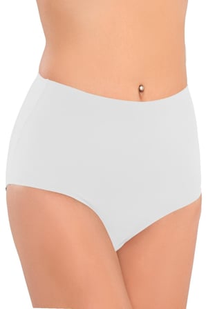 Kadın Korse Külot - Yüksek Bel Yapıştırma Lazer Kesim Slip, Beyaz