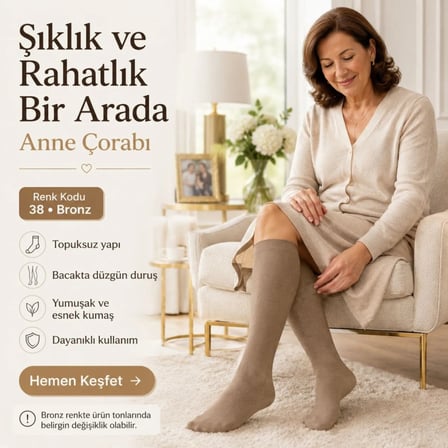 Kadın 40 Denye İnce Anne Çorabı 6'lı | Dizaltı Topuksuz Esnek, Ten Siyah Bronz Vizon