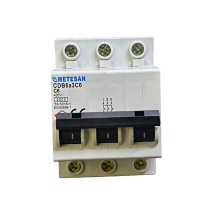Metesan 3X6A 3kA C Otomatik Sigorta