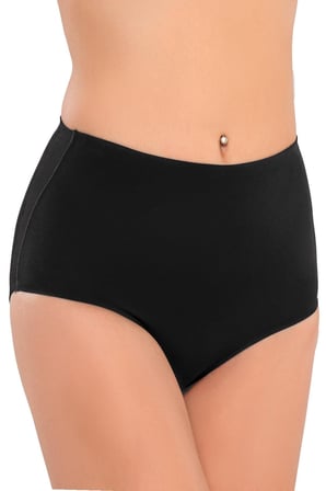 Yüksek Bel Siyah Yapıştırma Lazer Kesim Slip Korse Külot