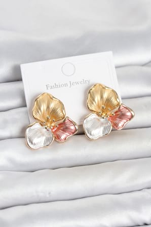 Pirinç Lotus Model Kadın Küpe