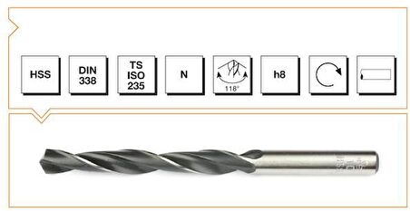 MTE HSS DIN 338 3,8 Mm Silindirik Saplı Kısa Haddeli Matkap Ucu