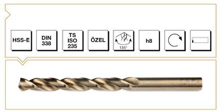 MTE HSS DIN 338 4 Mm Silindirik Saplı Kısa Altın Seri Matkap Ucu