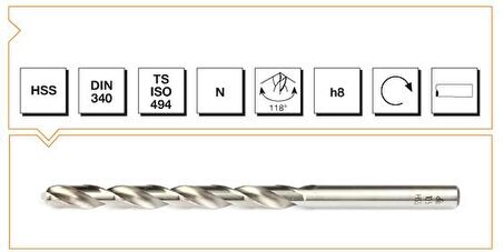 MTE HSS DIN 340 Silindirik Saplı 3,2 Mm Uzun Matkap Ucu