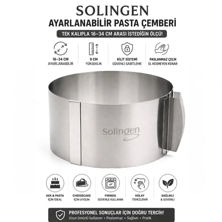 AYARLANABİLİR METAL KEK KALIP 16-34CM (4887)