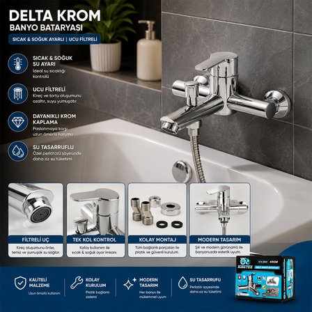 KROM DELTA BANYO BATARYASI AÇ KAPA KTX-2640 (4887)