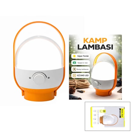 40 LED KAMP LAMBASI - FENER USB ŞARJLI AYARLANABİLİR IŞIK 6.4W - 2400mAh ST-5660 (4887)
