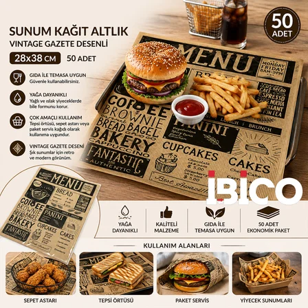 50PCS SUNUM KAĞIT ALTLIK 28X38CM (4887)