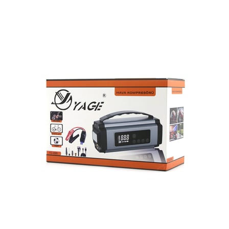 ÇOK FONKSİYONLU OTO - ARAÇ TAKVİYE SET TAŞINABİLİR 120W DİJİTAL EKRAN POWERBANK ÖZELLİK - FENER - COB - PUSULA YG-898 (4887)