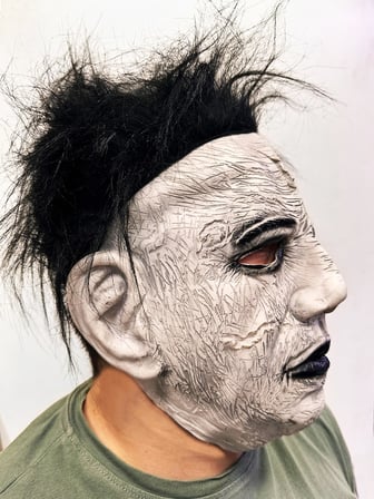 Siyah Saçlı Michael Myers Lateks Yüze Tam Yapışan Et Maske Korku Maskesi (4887)