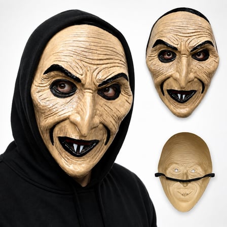 Sivri Burunlu Korkunç Yaşlı Kadın Plastik Maske (4887)