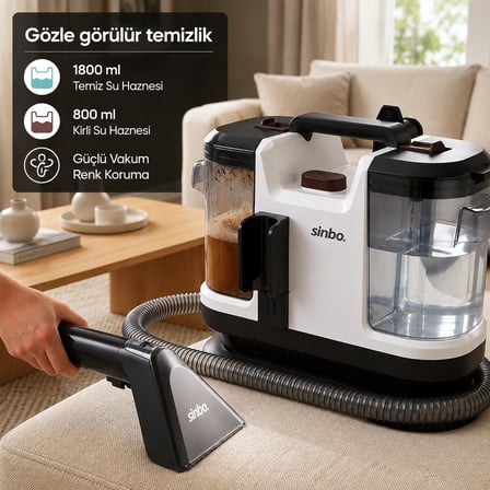 KOLTUK HALI YIKAMA MAKİNE 500W GÜÇ XL SU HAZNESİ 1.5MT HORTUM SCC-7605 (4887)