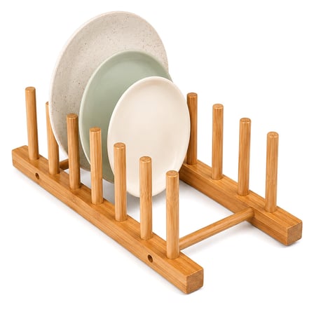 2PCS BAMBU - AHŞAP TEZGAH ÜSTÜ TABAKLIK - BULAŞIKLIK (4887)