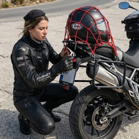 Kask  Esnek Motosiklet Kask ve Bagaj Filesi – Kask Sabitleyici Plastik Kancalı Taşıma Ağı 35x35 cm (4887)