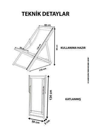 Gold Mini Flowers Katlanır Şezlong (Ahşap Fırınlanmış Gürgen Ağacı, Süet Kumaş)