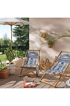 Zoo Design Katlanır Şezlong (Ahşap Fırınlanmış Gürgen Ağacı, Süet Kumaş)