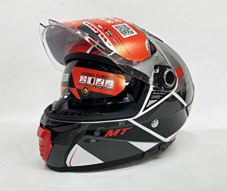 MT Thunder 4 sv Freeway Şefaf Vizörlü Kask Parlak Renk - Iç Güneş Vizörlü M