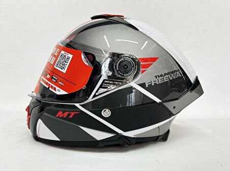 MT Thunder 4 sv Freeway Şefaf Vizörlü Kask Parlak Renk - Iç Güneş Vizörlü M