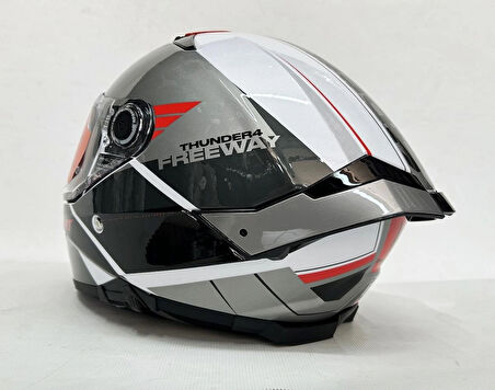 MT Thunder 4 sv Freeway Şefaf Vizörlü Kask Parlak Renk - Iç Güneş Vizörlü L