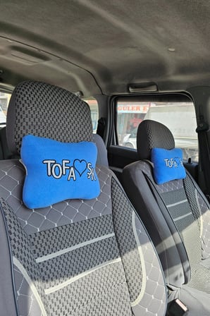 Tofaş Şahin Doğan Kartal Alçak Göğüs Torpido Koruma Halısı / Tofaş Mavi Polar Oto Yastık Aksesuar